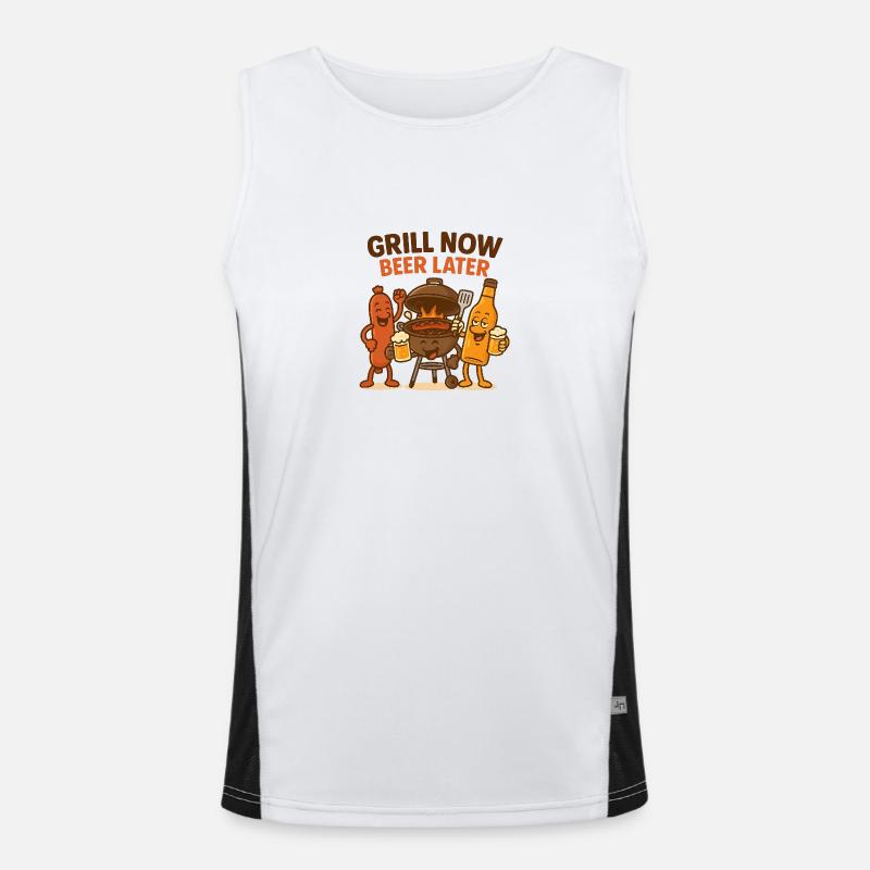 Grill Party Bier BBQ Funktionelles Kontrast-Tank Top für Männer 