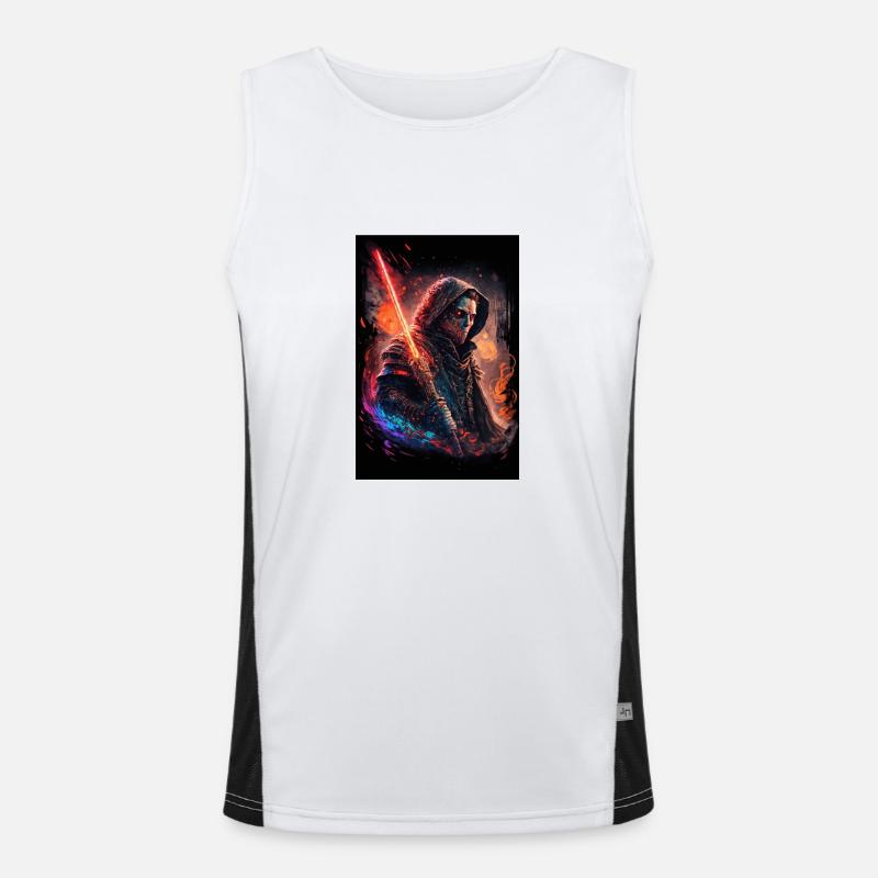 Lyssværd - Funktionel kontrast tanktop til herrer  - hvid/sort