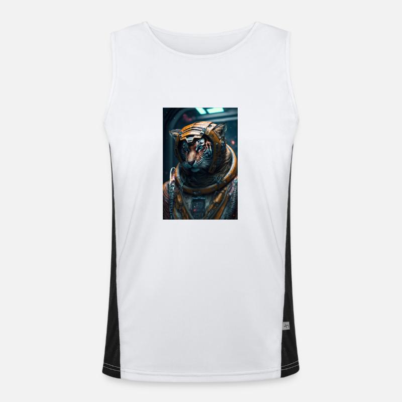 Tigers in space Men's Functional Contrast Tank Top 
