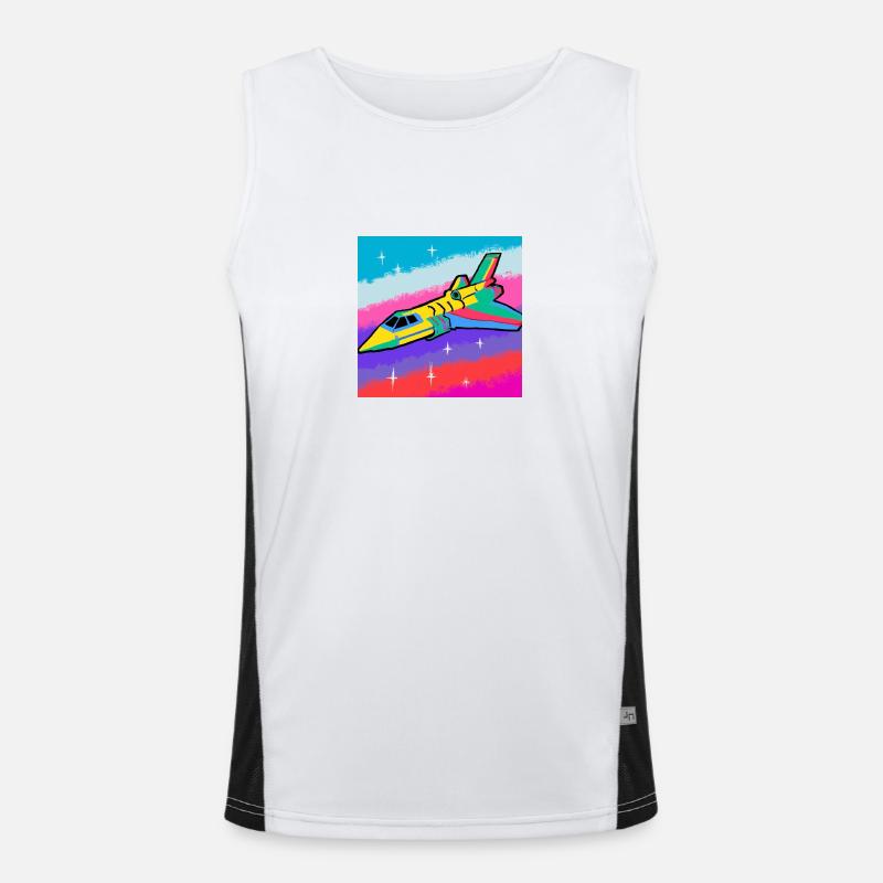 Das farbige Raumschiff Funktionelles Kontrast-Tank Top für Männer 