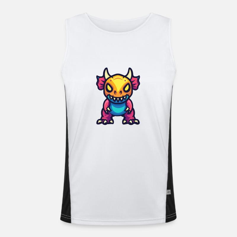 Dinosaur triceratops Halloween Comic Men's Functional Contrast Tank Top 