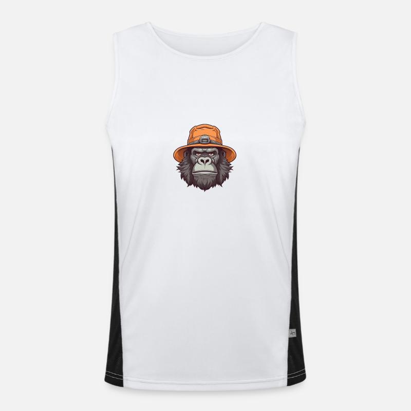Gorilla with hat Men's Functional Contrast Tank Top 