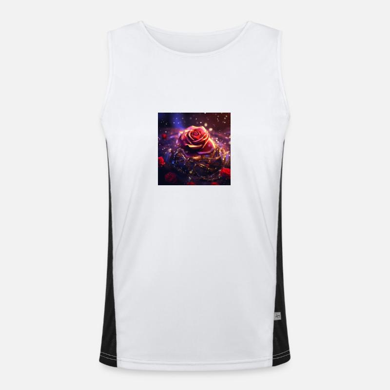 Kristallrote Rose Funktionelles Kontrast-Tank Top für Männer 