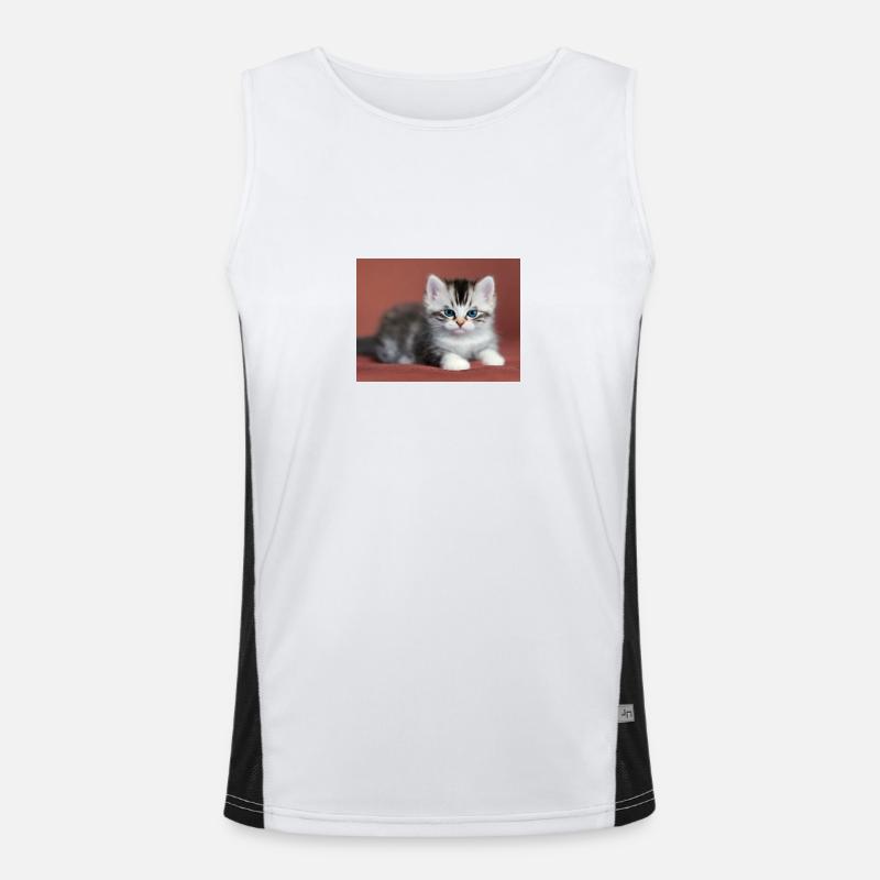 Blauäugiges Kätzchen Funktionelles Kontrast-Tank Top für Männer 
