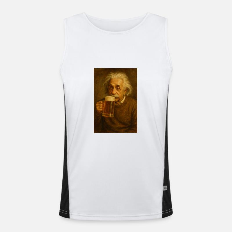 Einstein + Bier Funktionelles Kontrast-Tank Top für Männer 