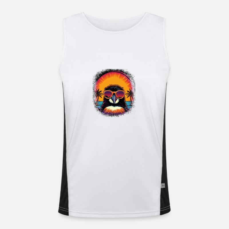 gift idea chinstrap penguin present geek choreo dj Funktionelles Kontrast-Tank Top für Männer 