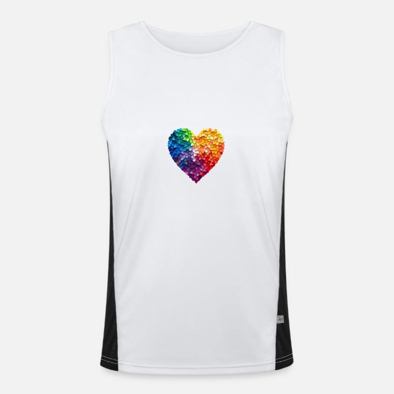 Regenbogen Herz Funktionelles Kontrast-Tank Top für Männer 