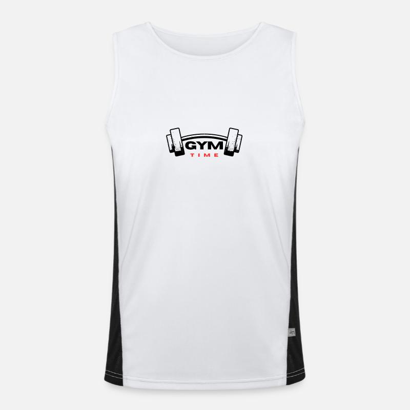 Gym Time Textdesign Funktionelles Kontrast-Tank Top für Männer 