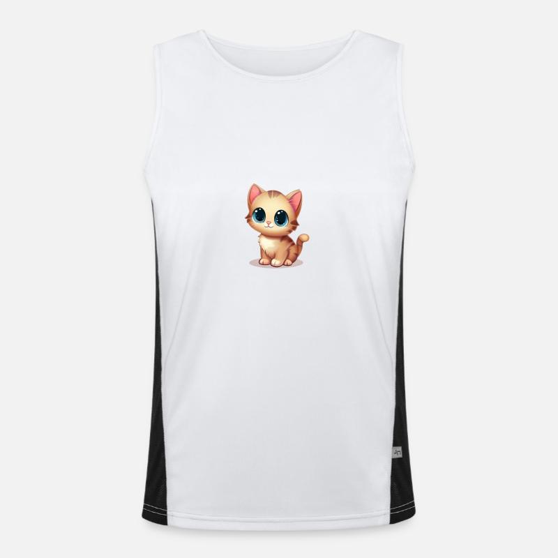 Kätzchen Funktionelles Kontrast-Tank Top für Männer 