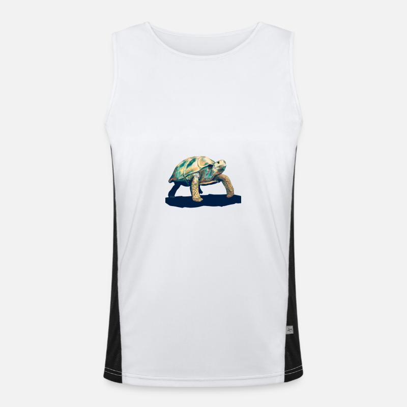 Schildkröte Illustration Funktionelles Kontrast-Tank Top für Männer 