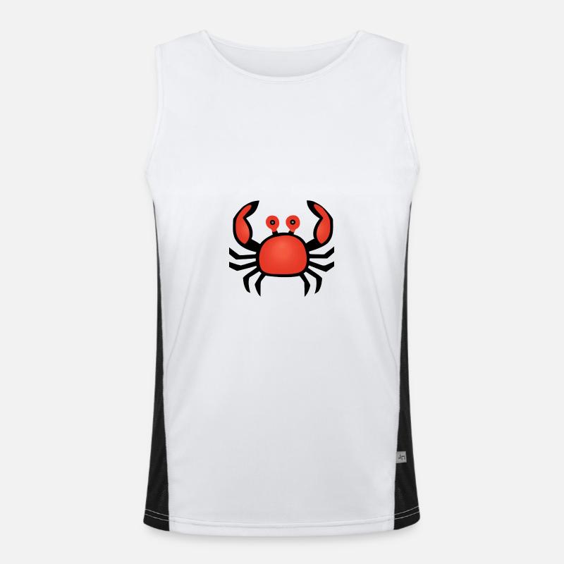 crab Illustration Men's Functional Contrast Tank Top 