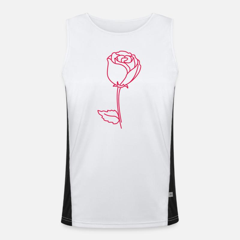 Rosenumriss Neonpink Funktionelles Kontrast-Tank Top für Männer 
