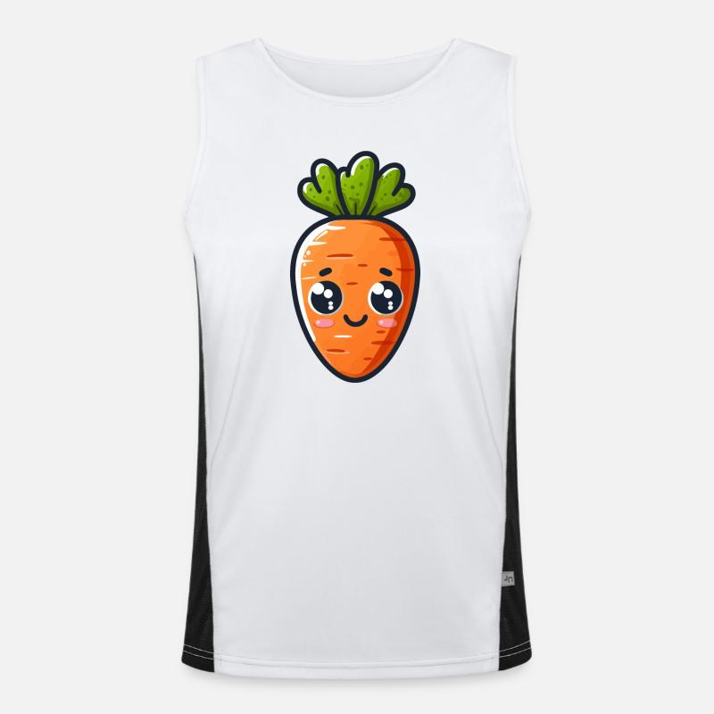 Cute Carrot - Men's Functional Contrast Tank Top  - white/black