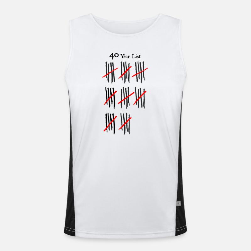 Abstract Crosshatch and Stripe Pattern - Men's Functional Contrast Tank Top  - white/black