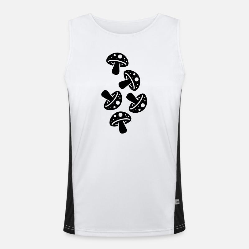 Mushrooms Mushroom Toadstool - Men's Functional Contrast Tank Top  - white/black