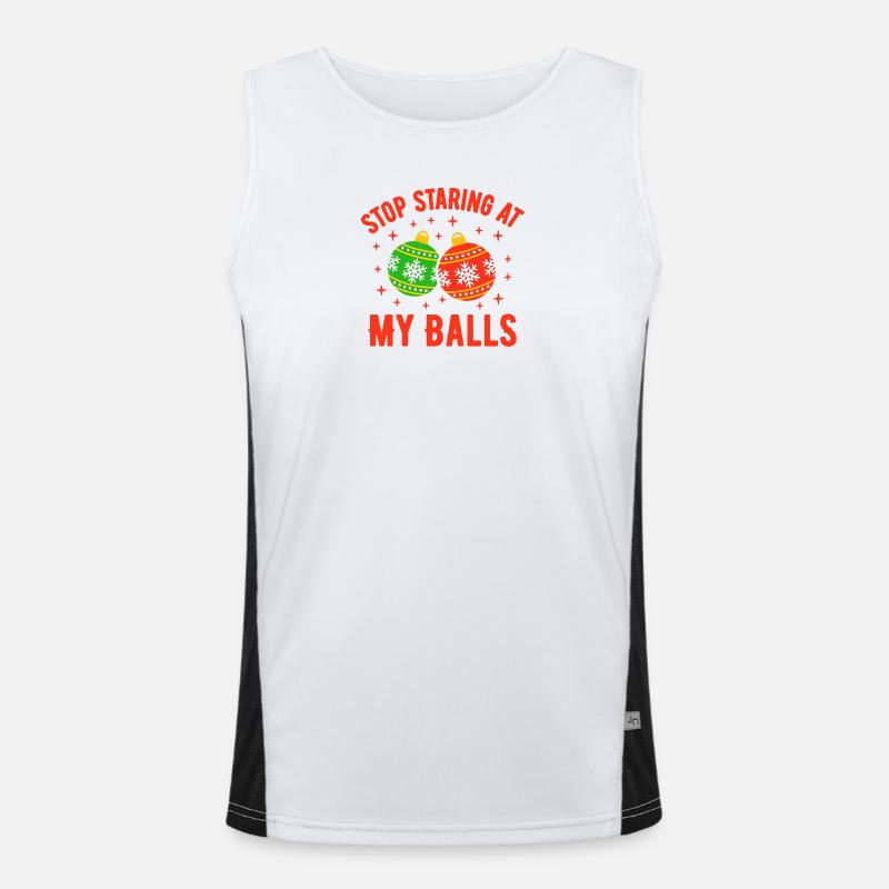 Stop Staring at my Balls Men's Functional Contrast Tank Top 