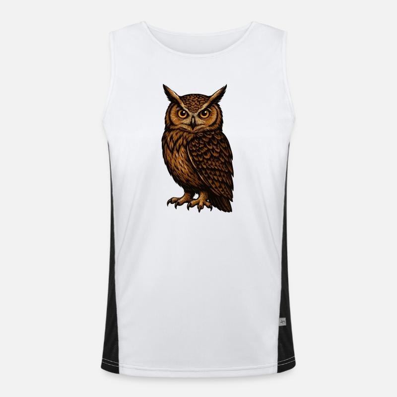 Braune Eulenblick Funktionelles Kontrast-Tank Top für Männer 