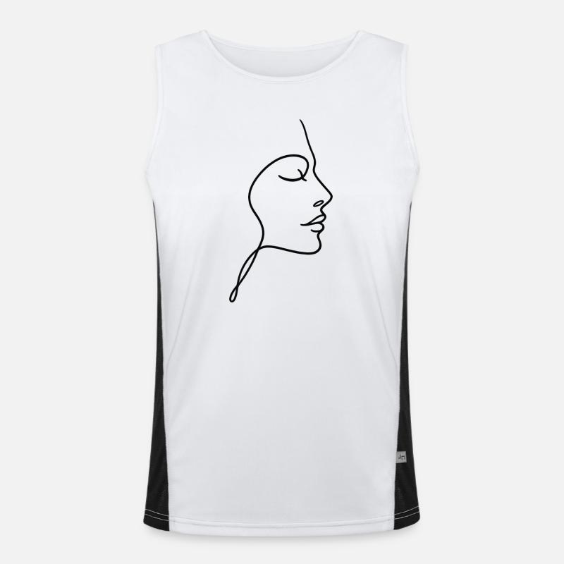 Liniengesicht Silhouette Funktionelles Kontrast-Tank Top für Männer 