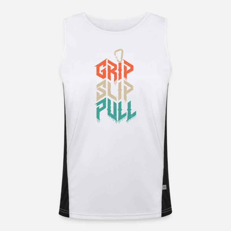 Grip Slip Pull Climbing Grunge - Men's Functional Contrast Tank Top  - white/black