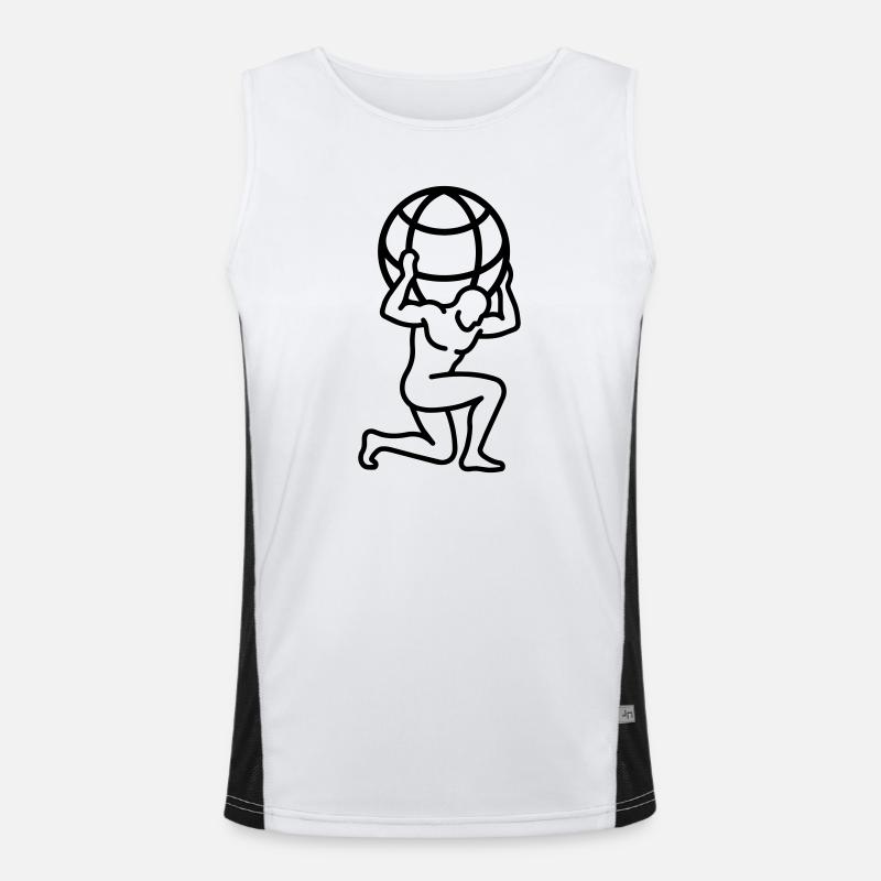 globe - Men's Functional Contrast Tank Top  - white/black