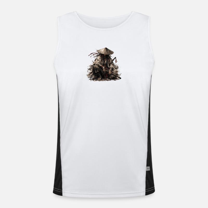 Shadow Ronin Samurai - Men's Functional Contrast Tank Top - white/black