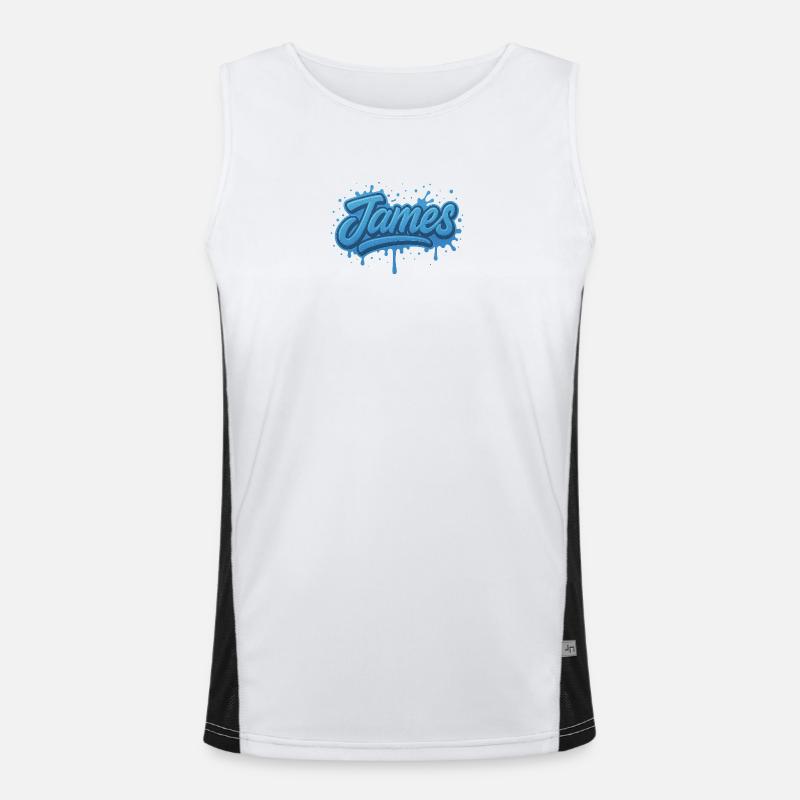Graffiti First Name James Gift Ideal Printable Men's Functional Contrast Tank Top 
