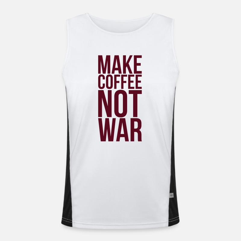 Make coffee not war Funktionelles Kontrast-Tank Top für Männer 