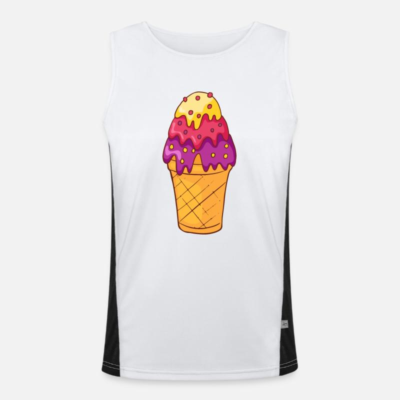 Eis Speiseeis Eiskrem Eiscreme Kugeleis Eisbecher Funktionelles Kontrast-Tank Top für Männer 