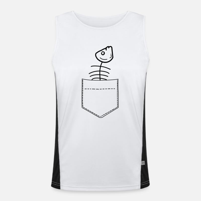 Herringbone breast pocket Men's Functional Contrast Tank Top 