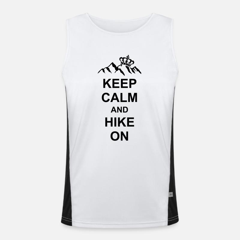 Keep Calm And Hike Funktionelles Kontrast-Tank Top für Männer 