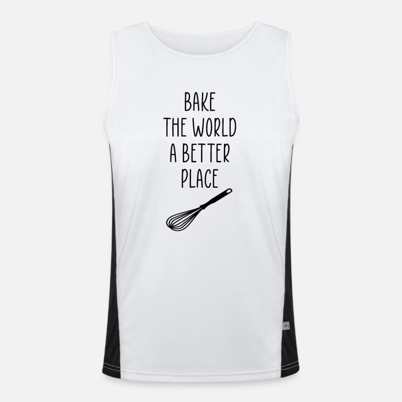 backen Sie die Welt ein besserer Ort Schneebesen Funktionelles Kontrast-Tank Top für Männer 