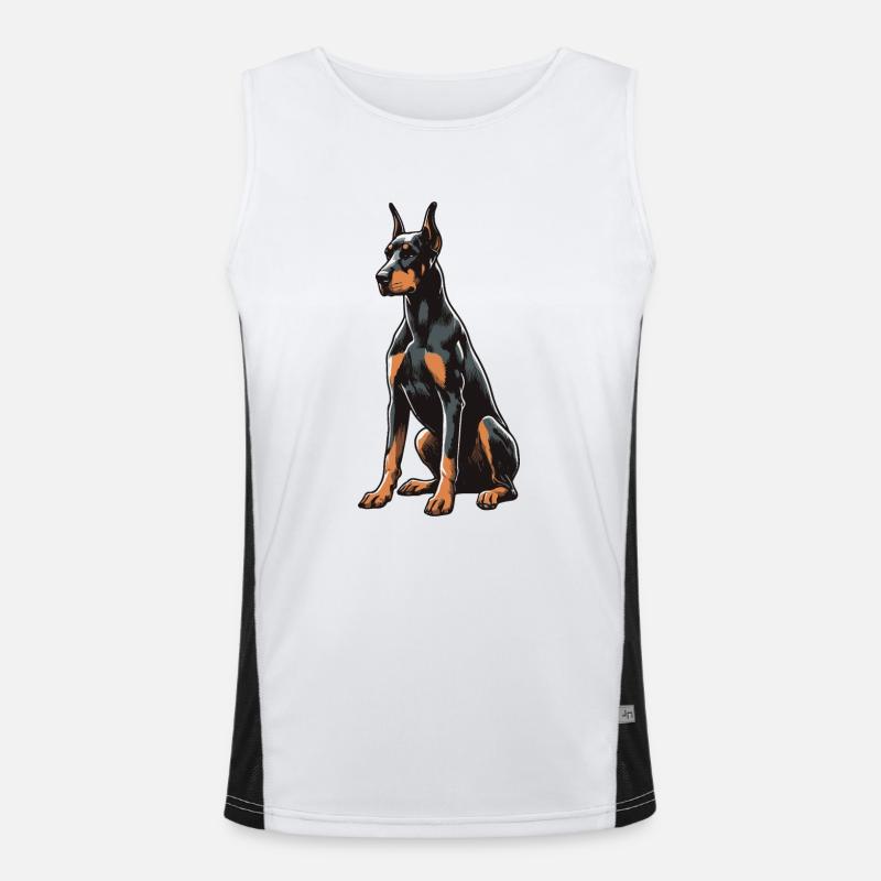 Dobermann Funktionelles Kontrast-Tank Top für Männer 