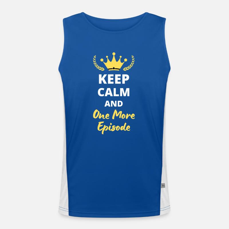 "Keep Calm and One More Episode" - Binge-watcher Men's Functional Contrast Tank Top 