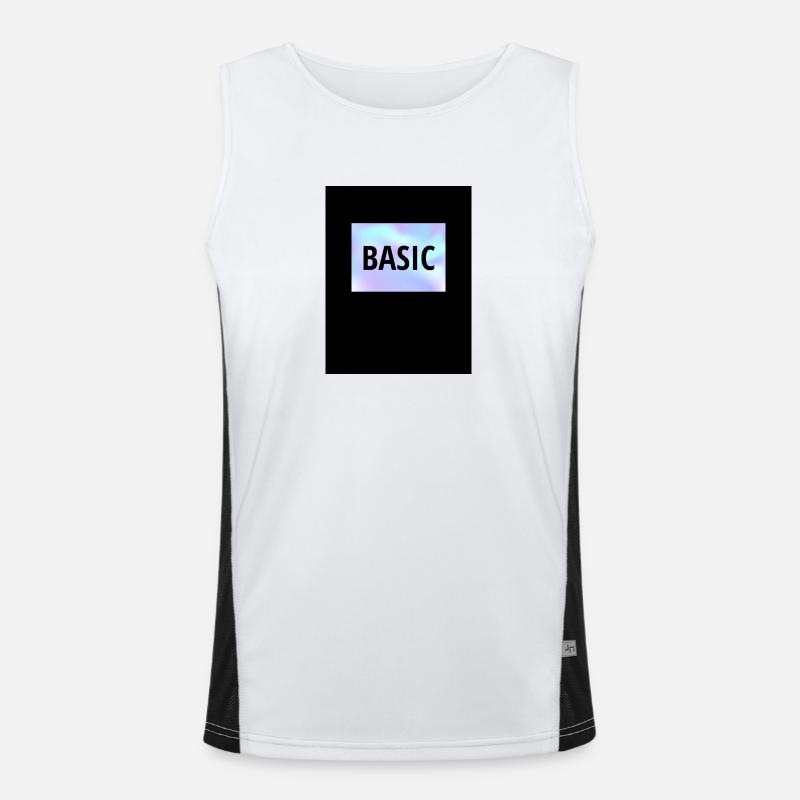 Basic - Men's Functional Contrast Tank Top  - white/black