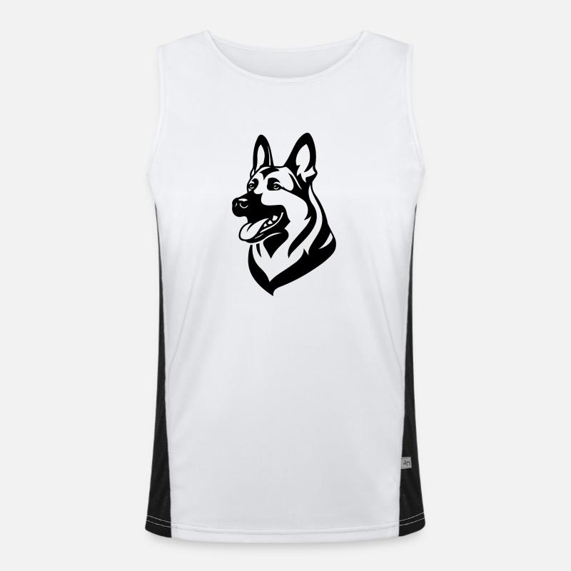 German Shepherd Dog Dog Head Men's Functional Contrast Tank Top 