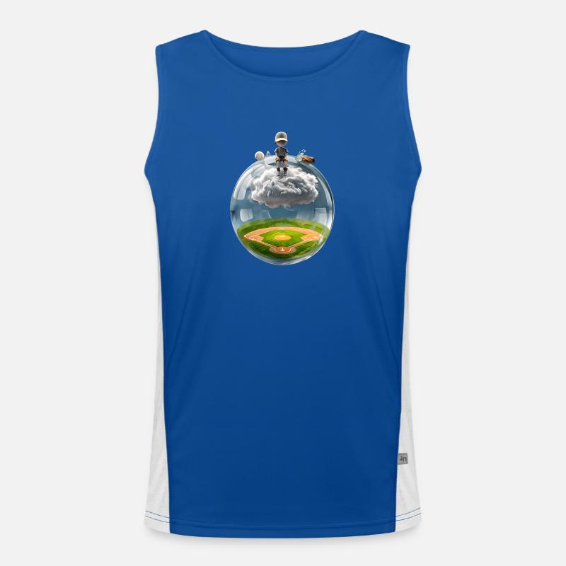 Surreale Glaskugel mit Baseballfeld Funktionelles Kontrast-Tank Top für Männer 