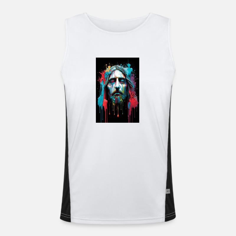JESUS - Farbe bunt Funktionelles Kontrast-Tank Top für Männer 