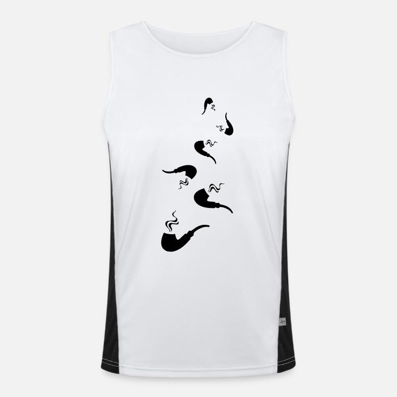 Smoking a pipe - Men's Functional Contrast Tank Top  - white/black