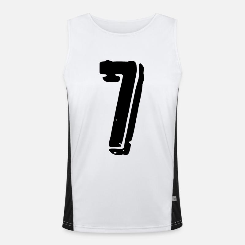 7 Number jersey - Men's Functional Contrast Tank Top  - white/black