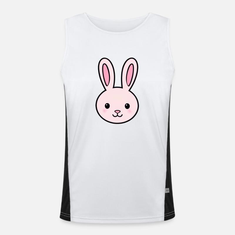 Cartoon Hase Logo Funktionelles Kontrast-Tank Top für Männer 