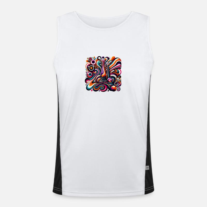Psychedelic Retro Fusion Men's Functional Contrast Tank Top 