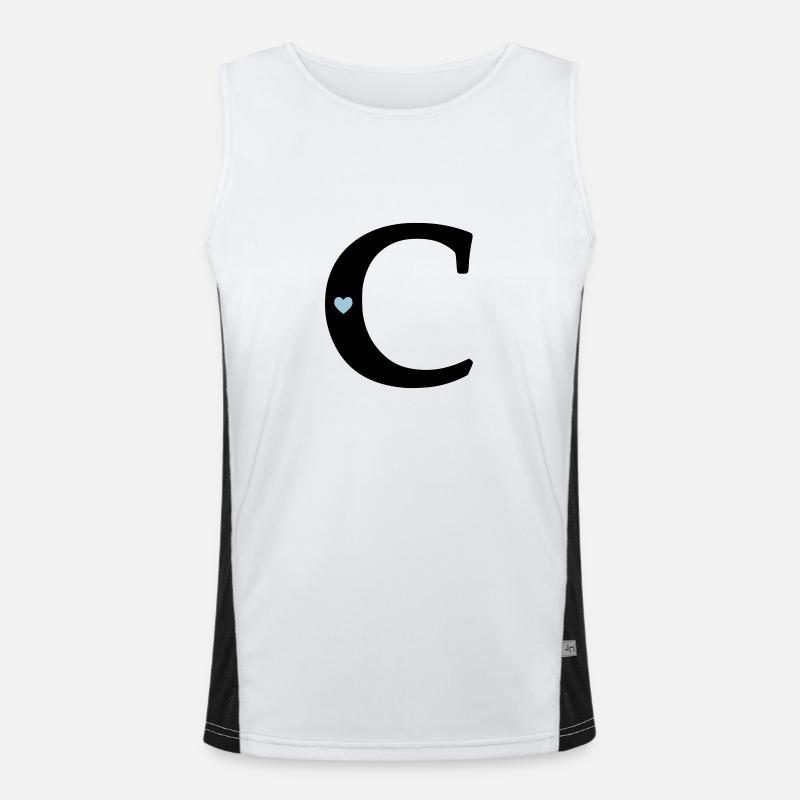 point (c) initial point - Men's Functional Contrast Tank Top  - white/black