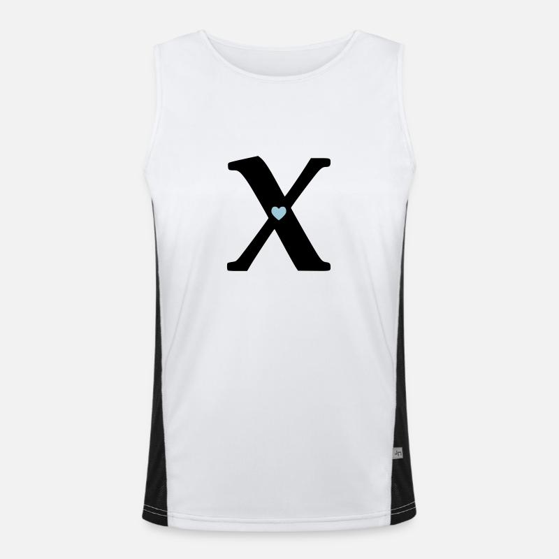 Letter X Initial point - Men's Functional Contrast Tank Top  - white/black