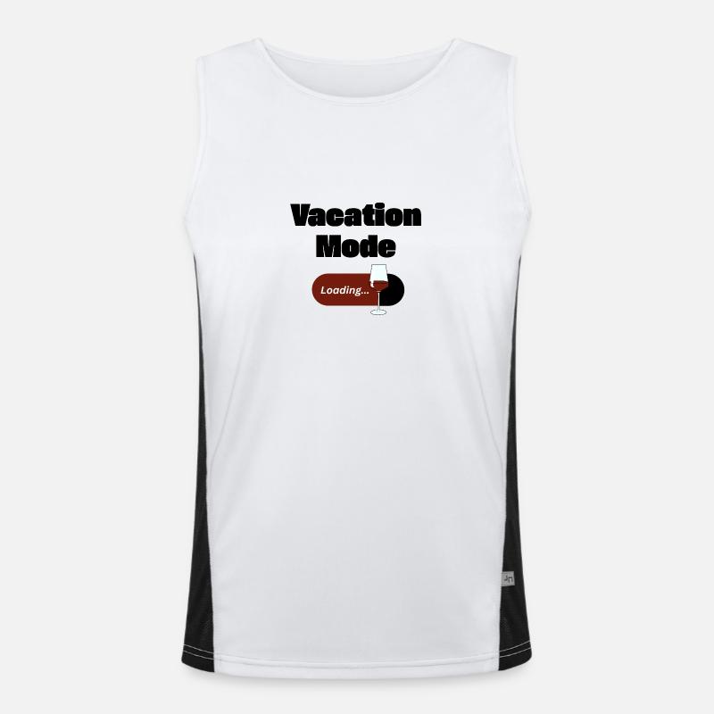 Vacation Mode On – Wine with Loading Bar (Dark) Men's Functional Contrast Tank Top 