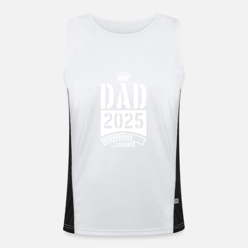 Dad 2025 Loading Papa - Men's Functional Contrast Tank Top  - white/black
