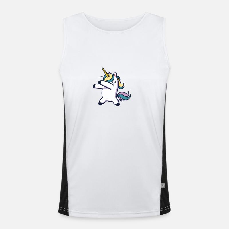 Dabbing Unicorn dabbendes Einhorn Dab Geschenkidee Funktionelles Kontrast-Tank Top für Männer 