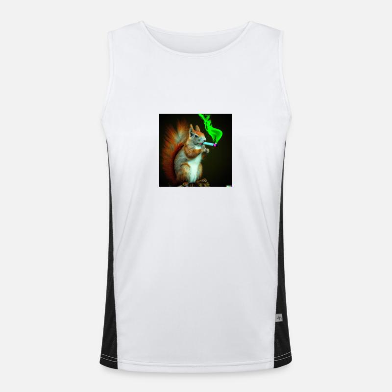 Neon Eichhörnchen Funktionelles Kontrast-Tank Top für Männer 