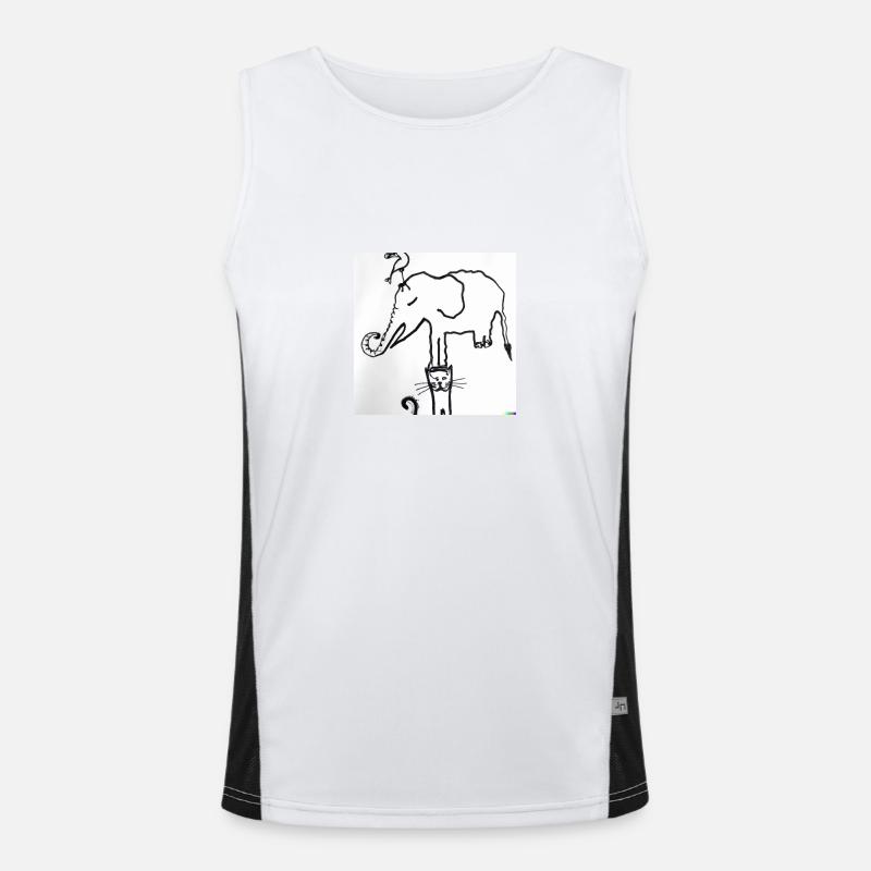 Elefant Funktionelles Kontrast-Tank Top für Männer 
