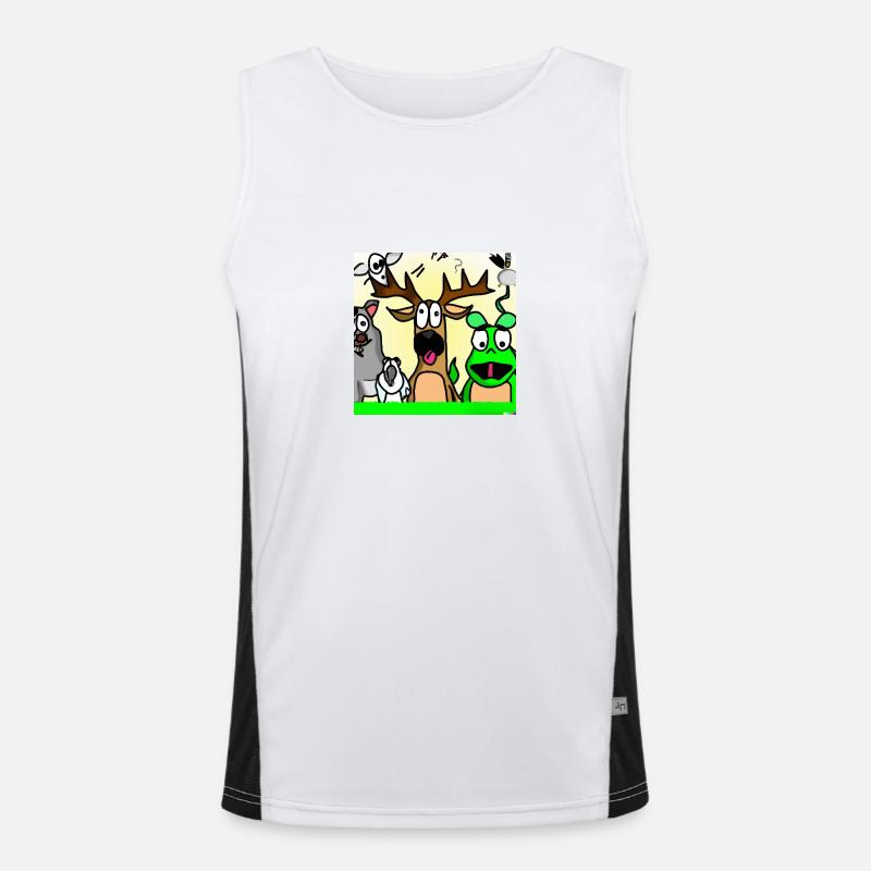 Crazy Amimals Funktionelles Kontrast-Tank Top für Männer 