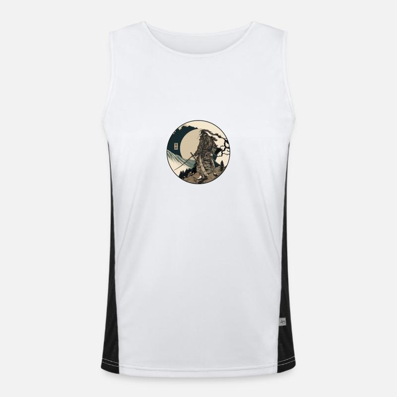 Nr. 9 : Japanische Kunst Samurai Kämpfer Ukiyo_e Stil Funktionelles Kontrast-Tank Top für Männer 